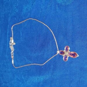 Rare retired Brighton pink La Vie silver cross necklace